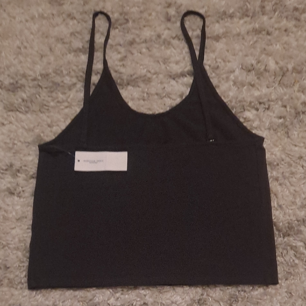 American Eagle Outfitters Black Cropped Spaghetti Strap Cami - Picture 3 of 4